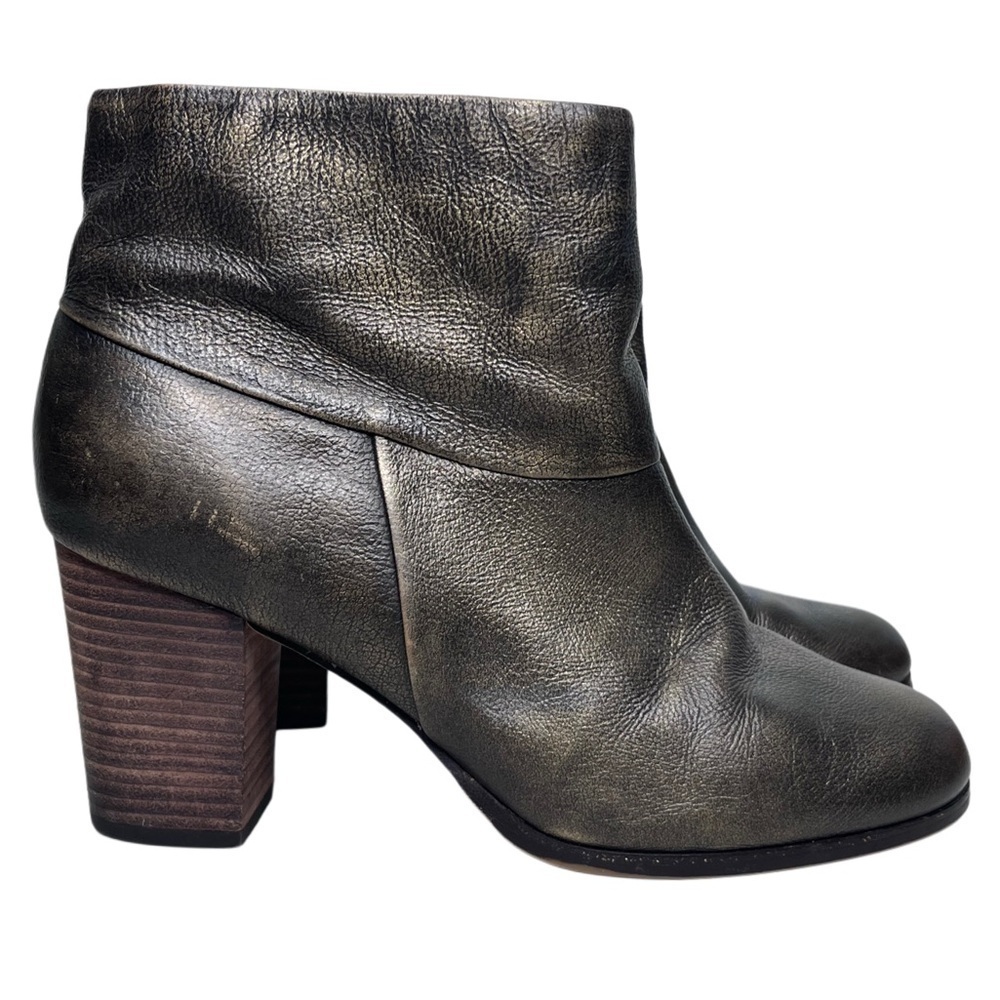Cole Haan NikeAir Cassidy Sz 8 1/2 Leather Stacked Heel Booties